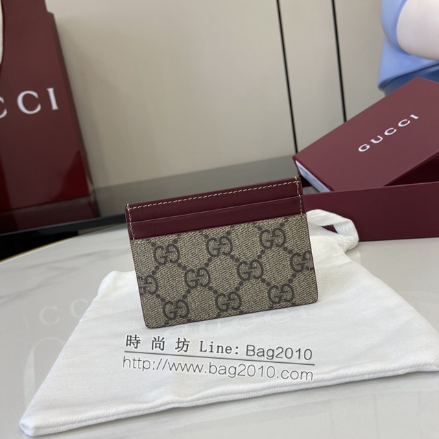 Gucci專櫃古馳最新款飾小紅貓細節GG迷你錢包卡夾卡包 jh2033型號：818769